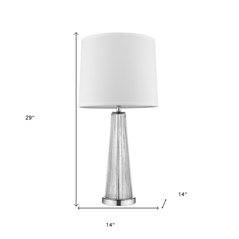 Hivvago 29" Clear Glass Buffet Lamp With Off White Empire Shade