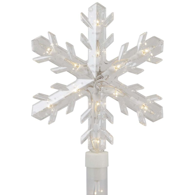 4ct Snowflakes Christmas Pathway Marker with Lawn Stakes - Clear Lights image number 5