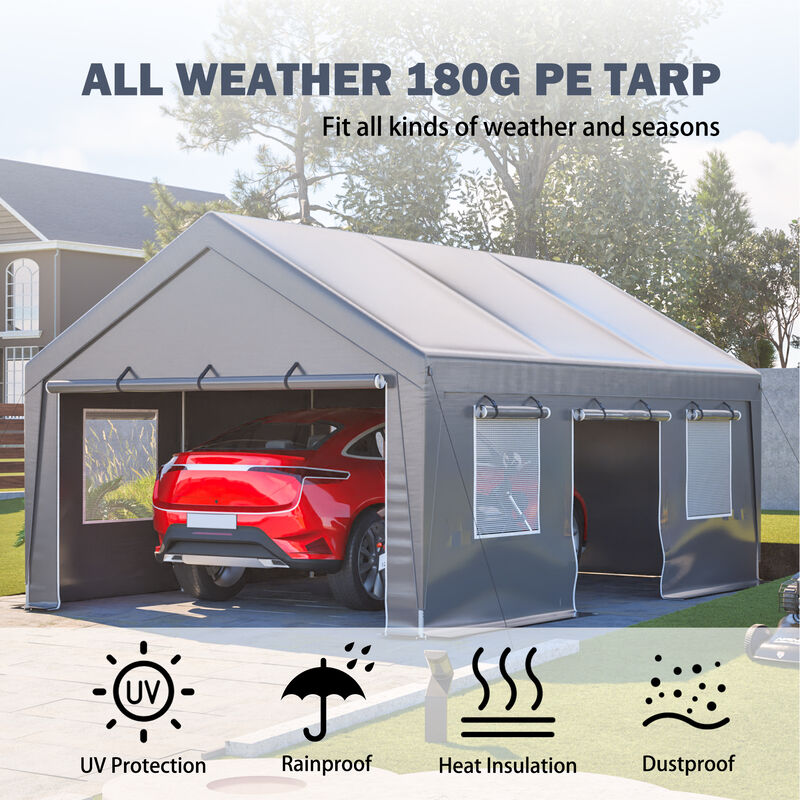 13'x20' Canopy with 2 Roll-Up Doors image number 5
