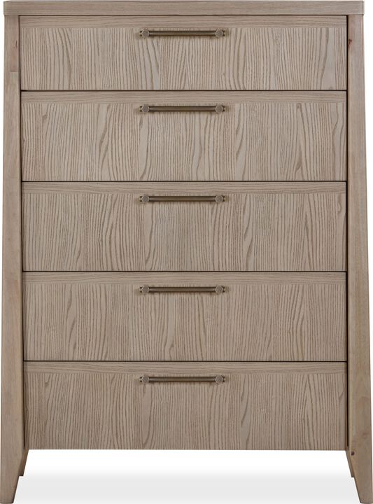 Sumire Five Drawer Ash Wood Chest in Ginger