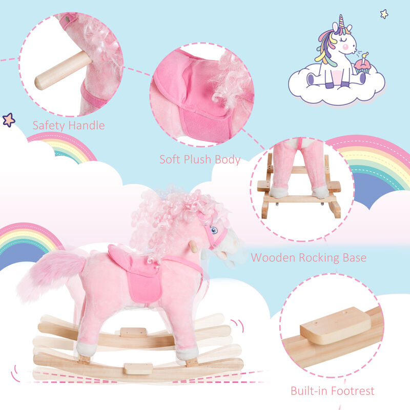 BreeBe Plush Rocking Horse Ride-On Toy for Toddlers image number 6