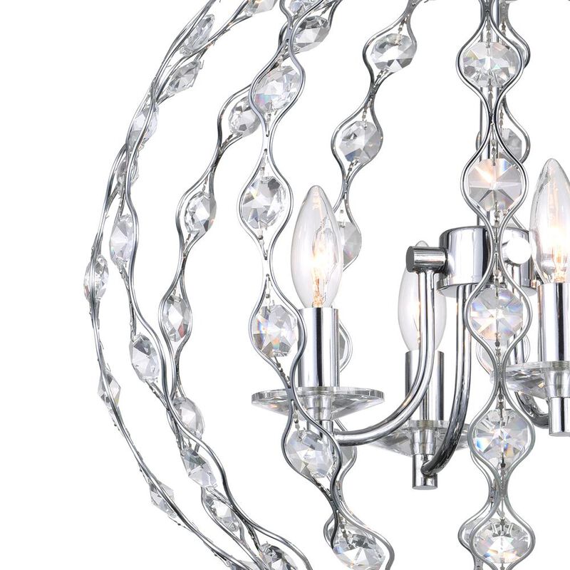 CWI Lighting Esia 4 Light Chandelier With Chrome Finish