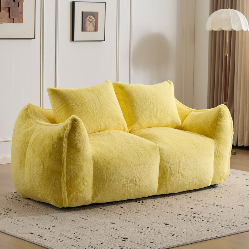 Whisen Giant Bean Bag Couch Ultra Soft Fluffy Loveseat Oversized Chase Lounge Chair with Pillows image number 1