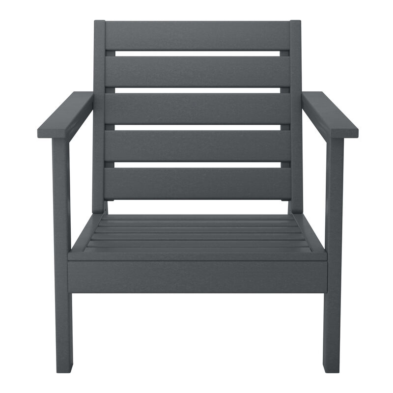 WestinTrends Outdoor Modern HDPE Patio Club Chair with Deep Seat Cushions