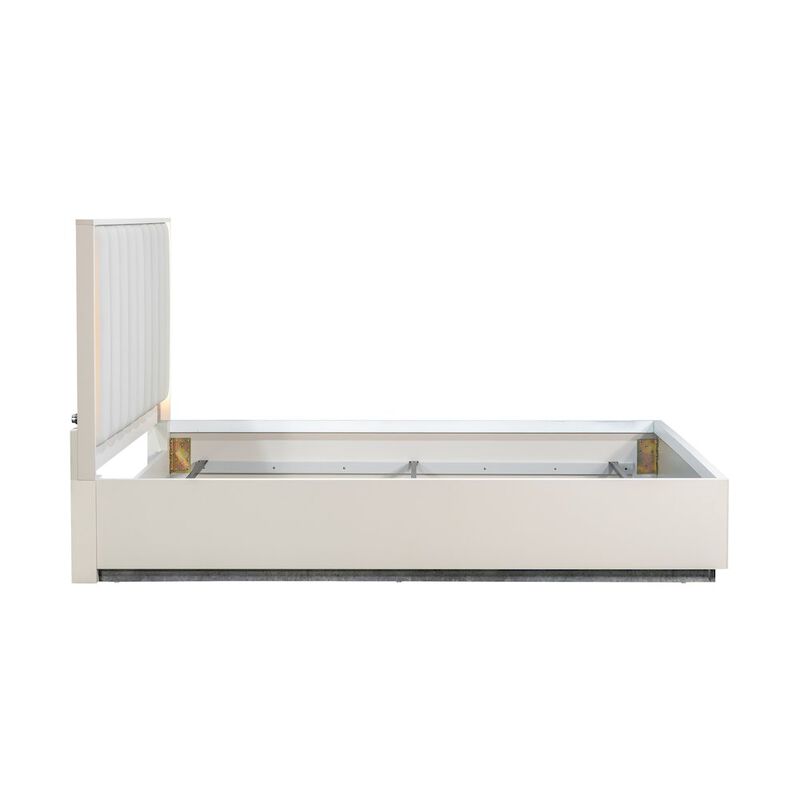 Michael Amini Pavira Eastern King Bed with LED Lights - Stone image number 6
