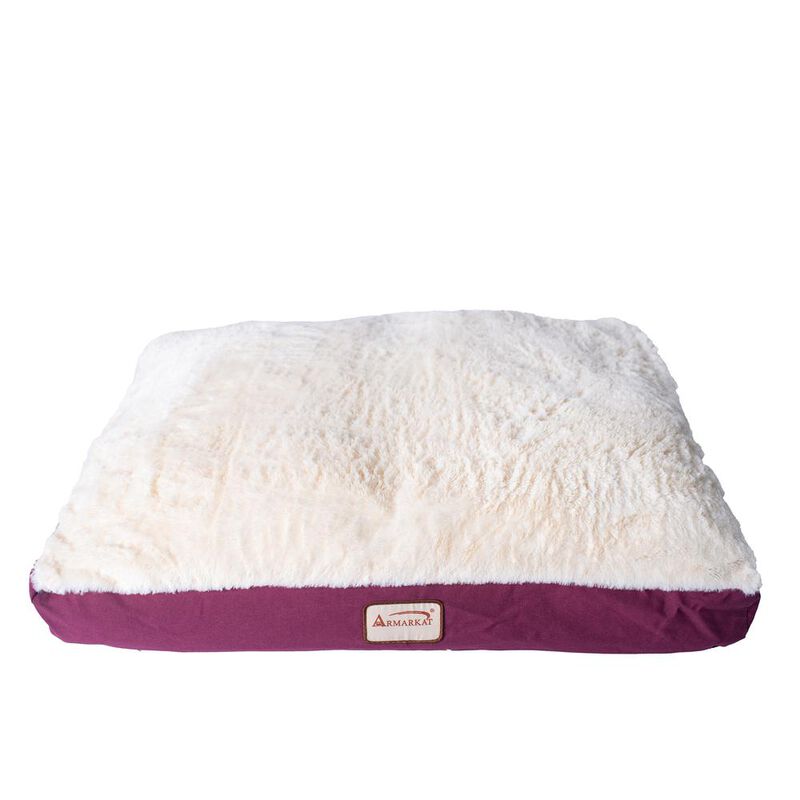 Armarkat Medium Pet Bed Mat With Poly Fill Cushion In Burgundy & Ivory