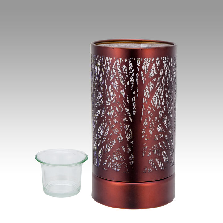 7" Touch lamp/Oil burner/Wax warmer - Copper/ Rusty Forest