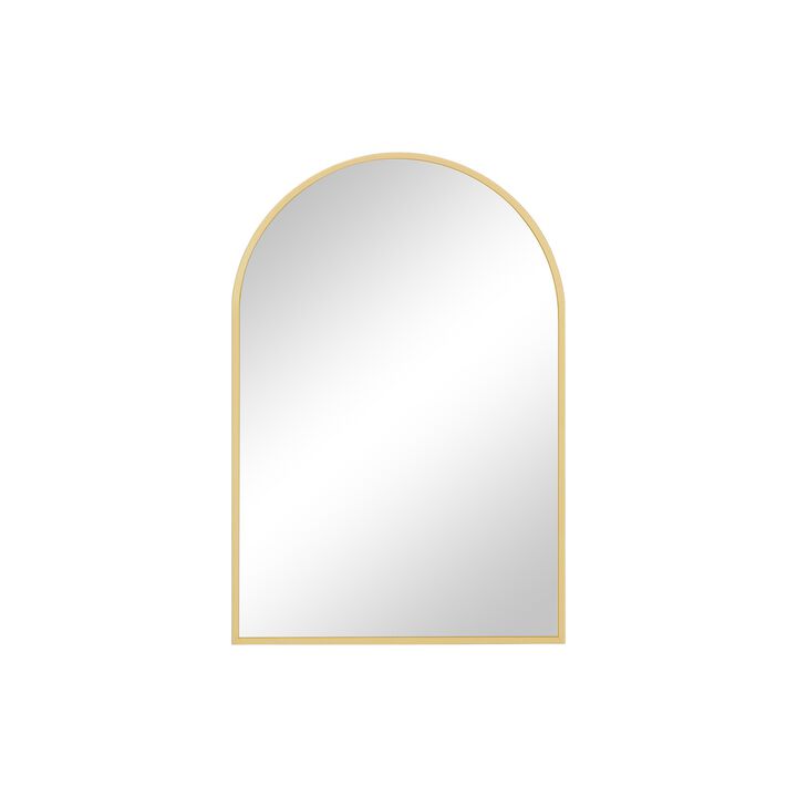 HomeRoots 30" Gold Metal Arch Framed Accent Mirror