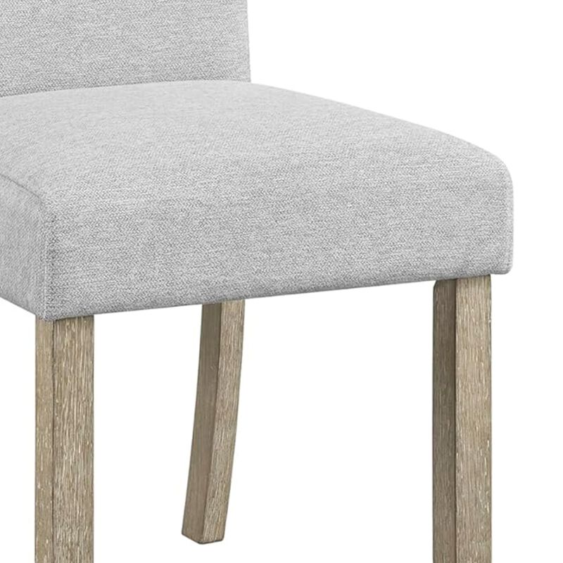 Koji Dining Chair Set of 2, Gray Fabric Padded Seat, Brown Wood Frame image number 4