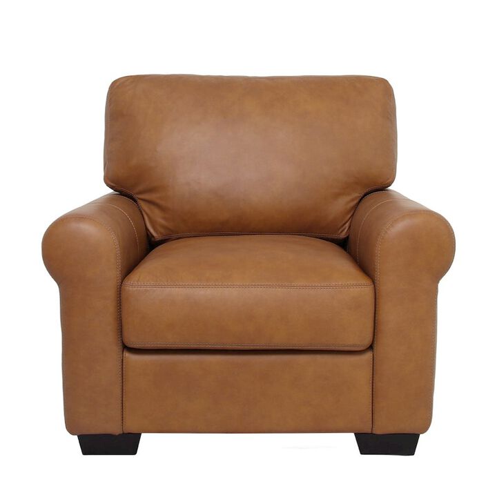 Crafters and Weavers Florentine Leather Arm Chair - Tan