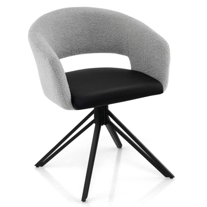 Hivvago Modern Swivel Accent Chair with Solid Steel Legs-Black