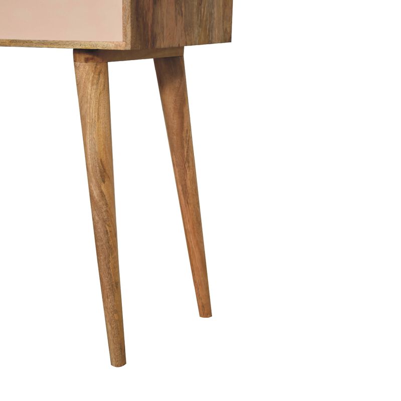 Mini Pink Dressing  Solid  Oak-ish Wood Table