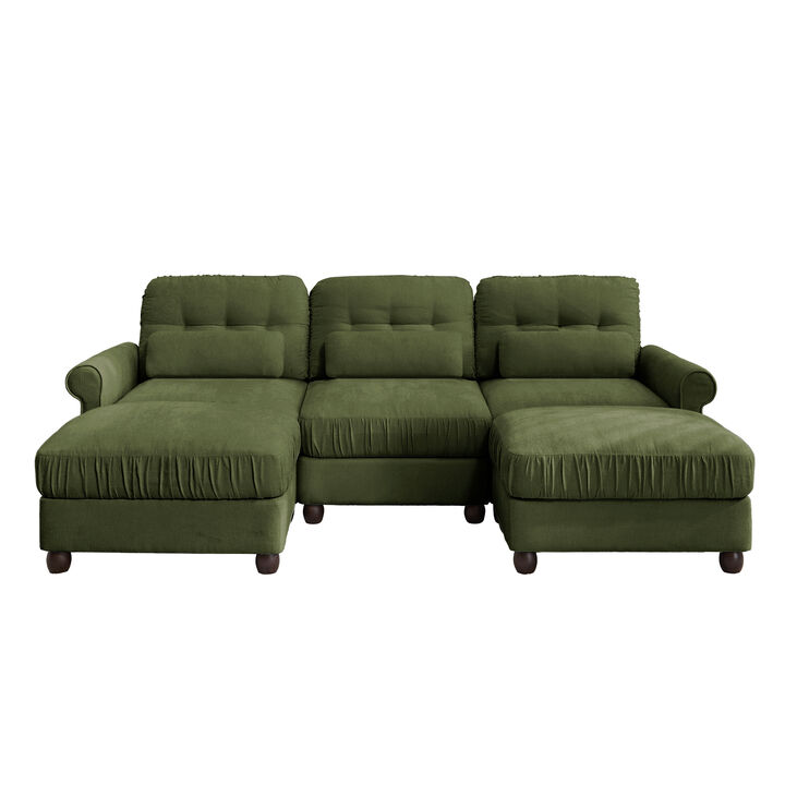Rucis Chenille U‑Shape Modular Sectional Sofa