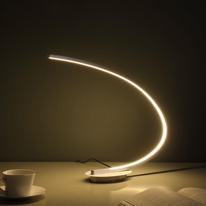 Hivvago 16" Silver Metal Desk Led Table Lamp