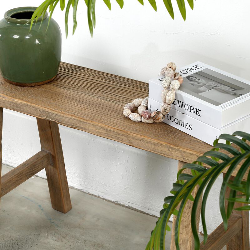 Vintage Reclaimed Elm Entryway Bench in Natural Wood image number 6