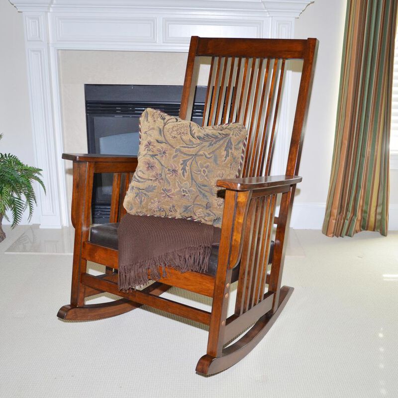 Carolina Living Chestnut Mission Rocker - Brown Upholstery