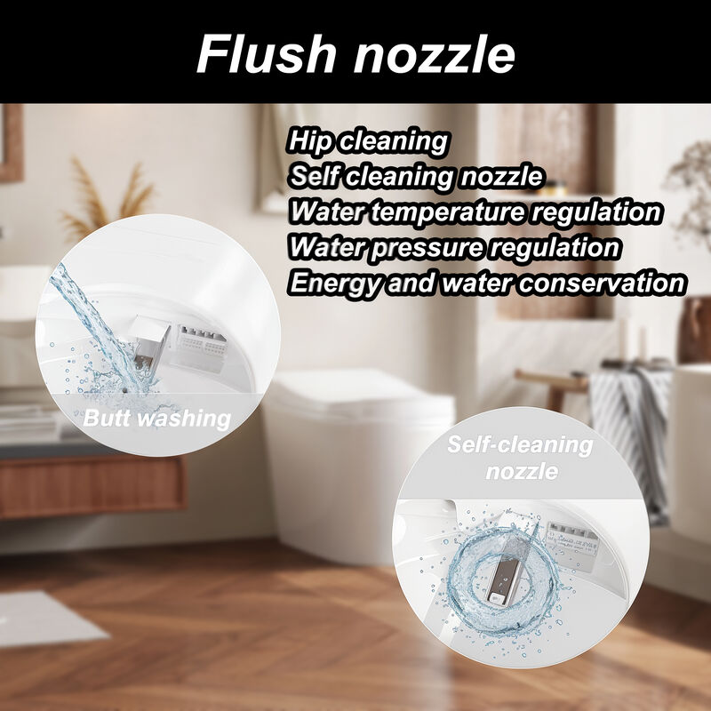 FUFU&GAGA Advanced Ceramic Glazing Smart Toilet with UV Sterilization, Radar Sensing Flip Cover, Foot Sensor, Built-in Bidet and Ambient Lighting (27.9 in. W x 15.4 in. D x 19.3 in. H), White