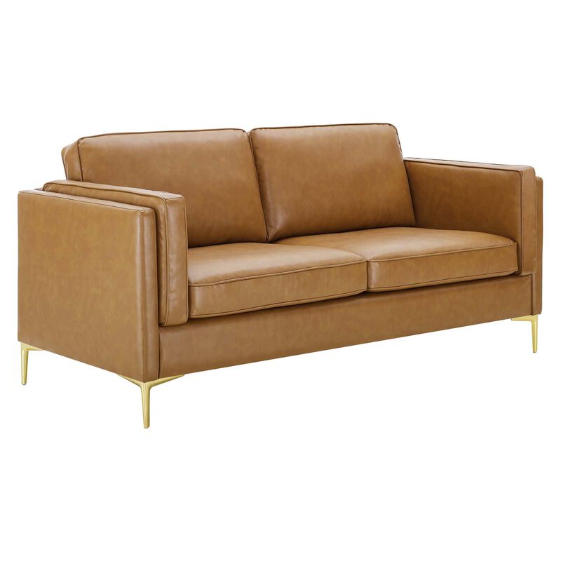 Kaiya Vegan Leather Sofa Brown EEI-4455-TAN