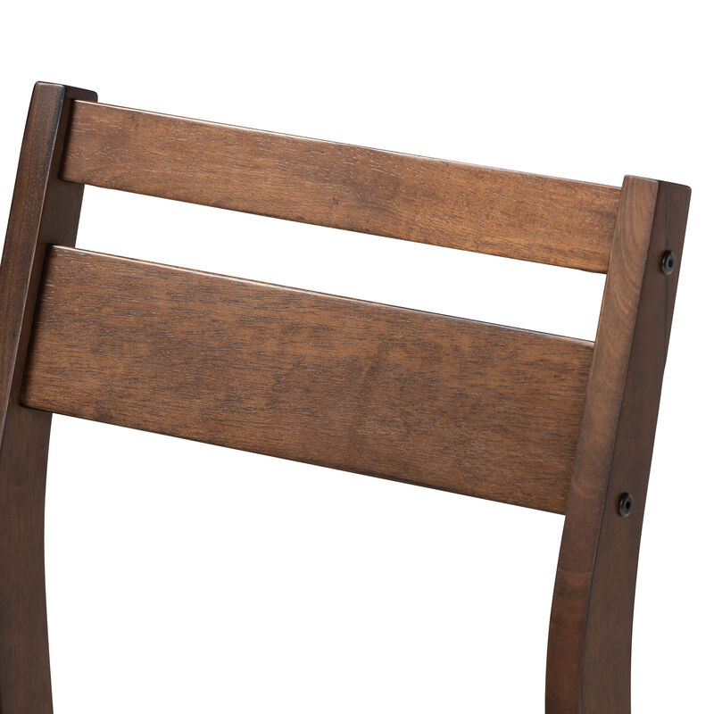 Baxton Studio Lovy Modern and Contemporary Gray Fabric Upholstered 5 Piece Wood Dining Set