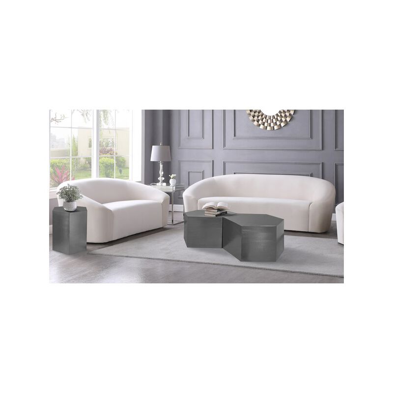 Meridian Furniture Hexagon Brushed Chrome Coffee Table