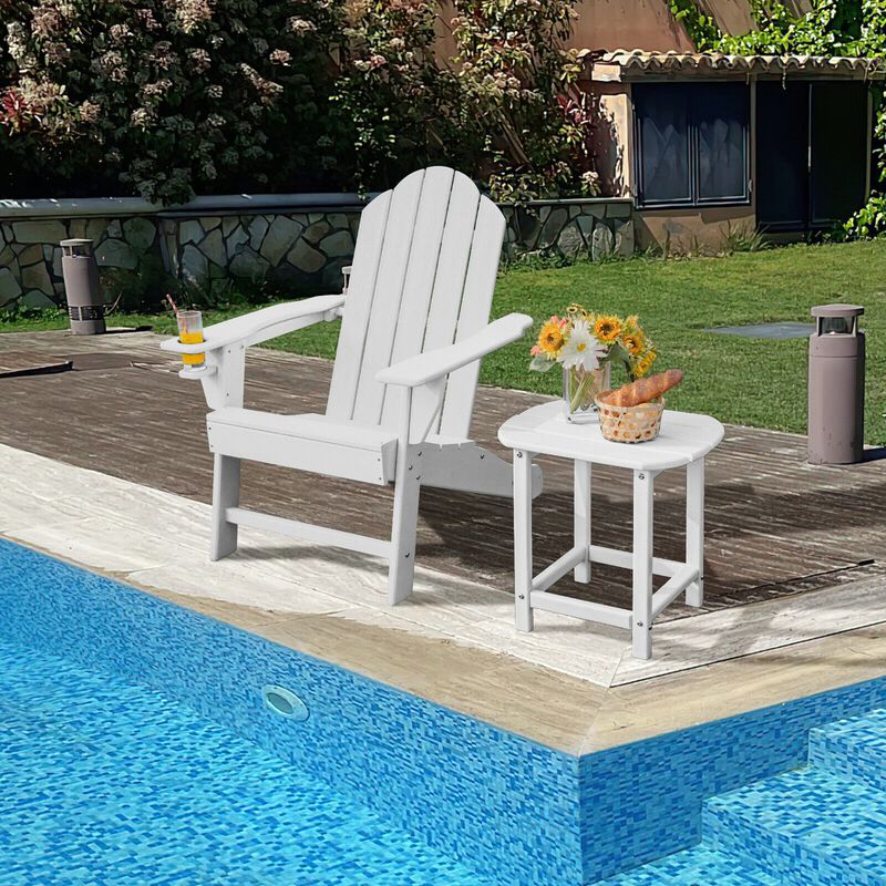 Outdoor Adirondack Chair with Built-in Cup Holder for Backyard Porch image number 1