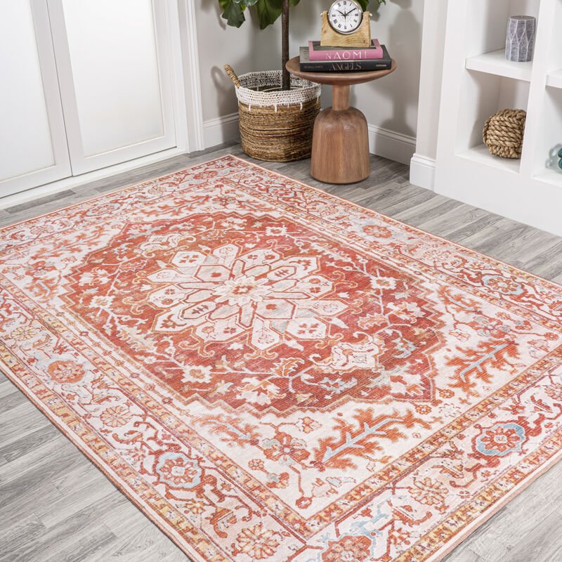 Asa Ornate Medallion Machine-Washable Area Rug