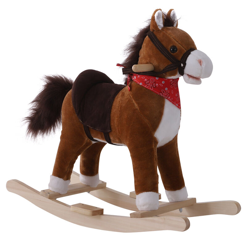 BreeBe Plush Rocking Horse Ride-On Toy for Toddlers image number 0