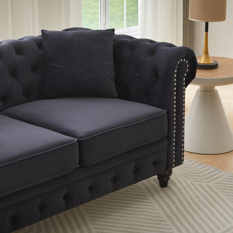 Fadhed Modern Chesterfield Loveseat image number 6