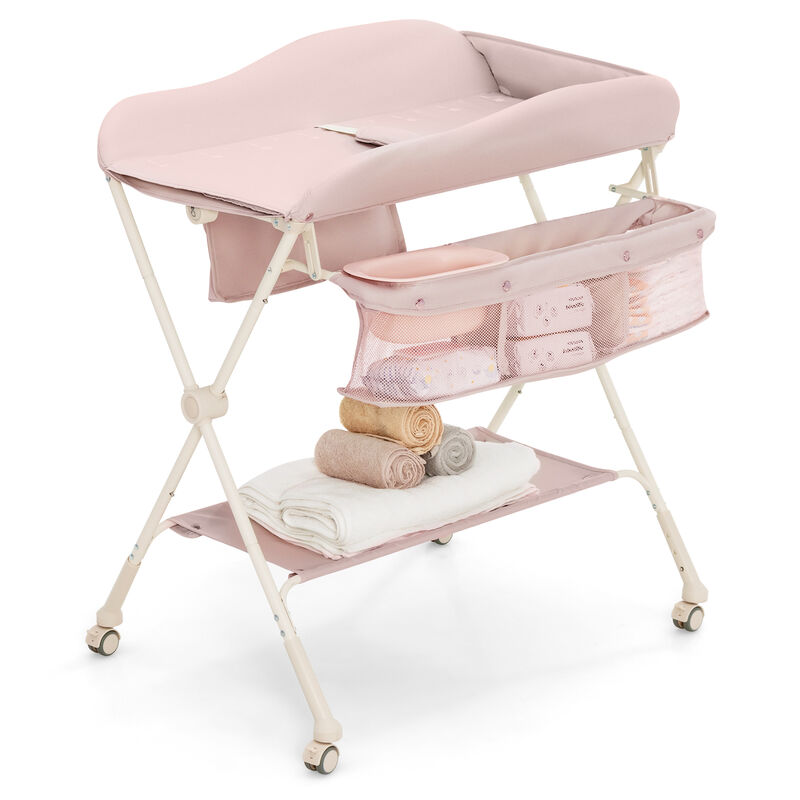 Baby Changing Table on Wheels with Built-In Water Basin – Easy-Clean Design