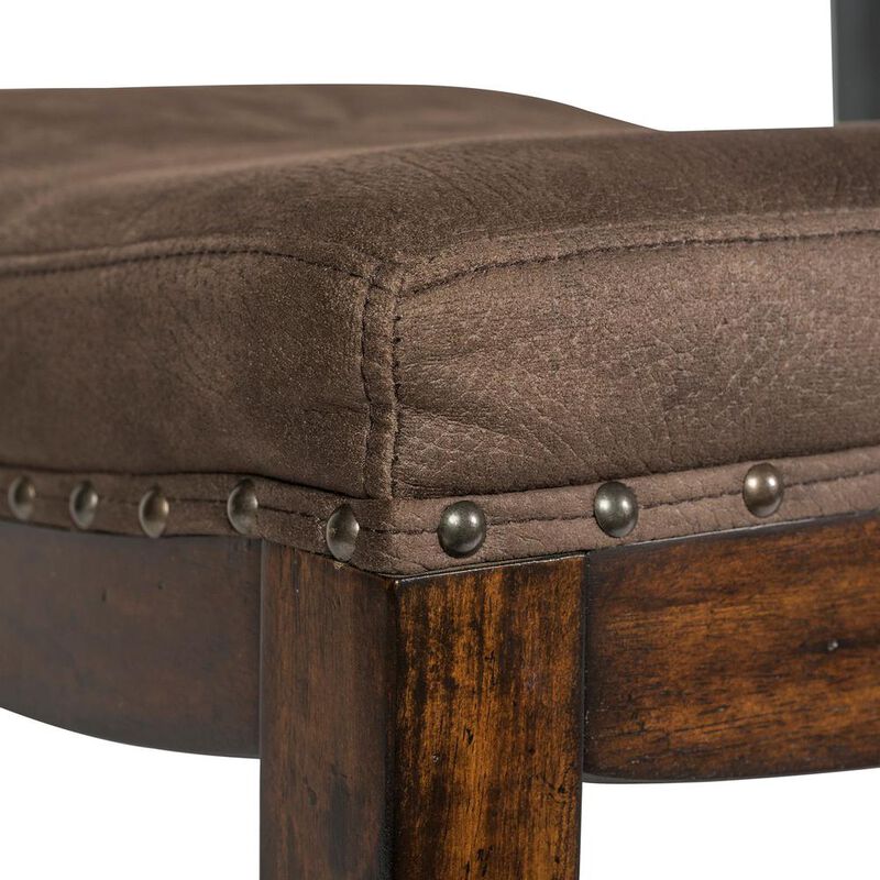 Liberty Furniture Aspen Skies Upholstered Console Stool in Russet Brown image number 3