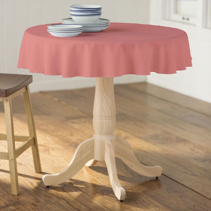 Polyester Poplin Round Tablecloth 51 Inch Dining Table Cover image number 1