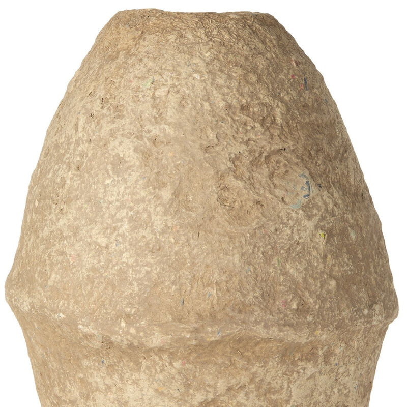 HomeRoots 18" Beige Paper Mache Cylinder Table Vase image number 2
