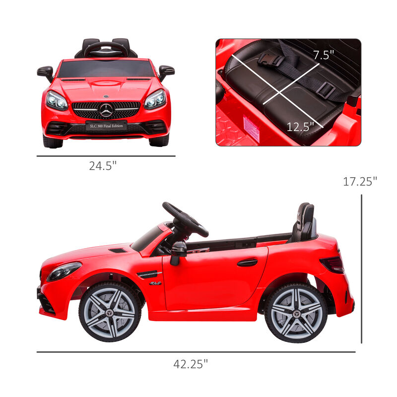 BreeBe Mercedes SLC 300 Licensed Kids Electric Car with Remote Control, 12V Battery Powered Kids Ride on Car with Music, Lights image number 2
