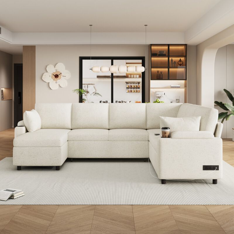 Zornug  Convertible L-Shaped Sectional Sofa Bed image number 1