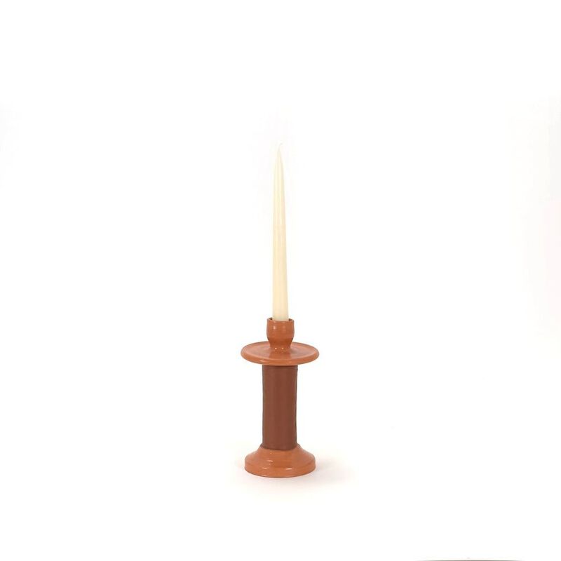 Leather Wrapped Candle Holder image number 0