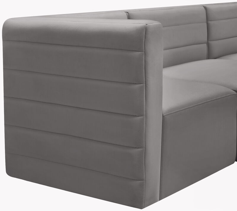 Meridian Furniture Quincy Grey Velvet Modular Sofa image number 7