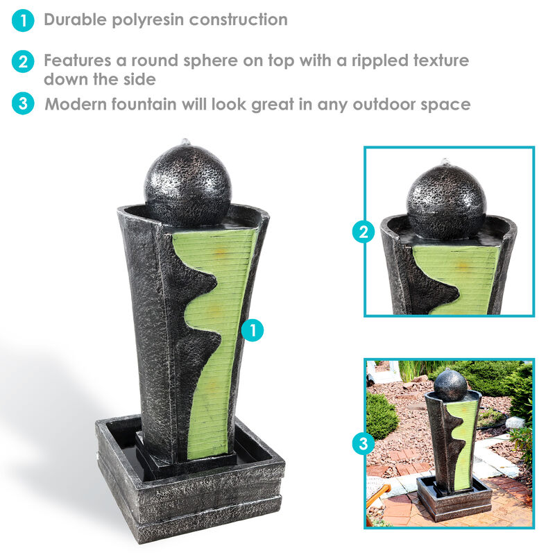 Sunnydaze Electric Art Deco Rippling Stream Outdoor Water Fountain - 39 in image number 5