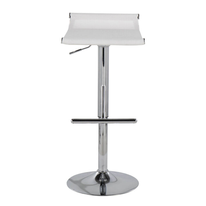 Lumisource Mirage Ale Contemporary Adjustable Bar Stool in Chrome, Mesh