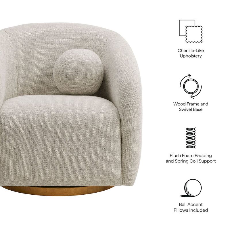 Holland Swivel Chenille Fabric Armchair image number 1