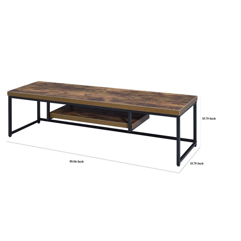 ACME Bob TV Stand, Weathered Oak & Black