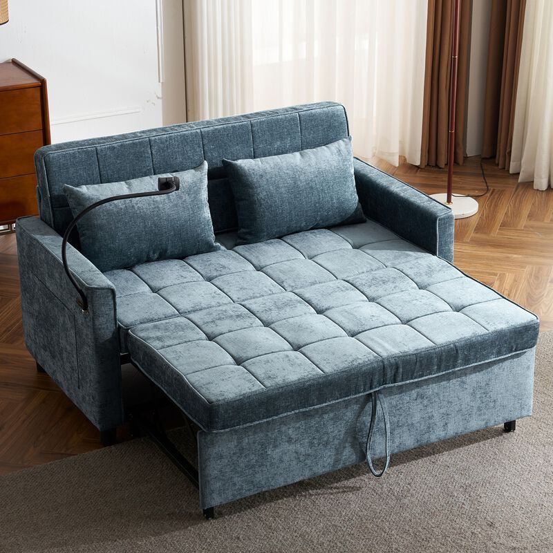 Whisen Pull-out  Loveseats, Reversible Backrest Cushion, Side Pockets, 2 USB Ports, Phone Holder image number 2