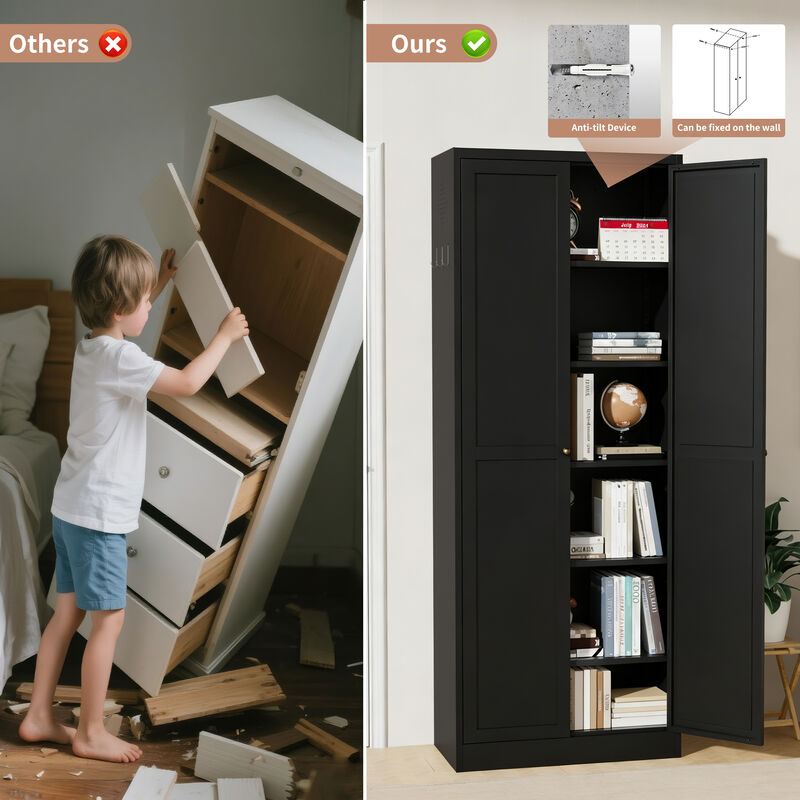 Hexfo Kitchen Pantry Cabinet image number 5