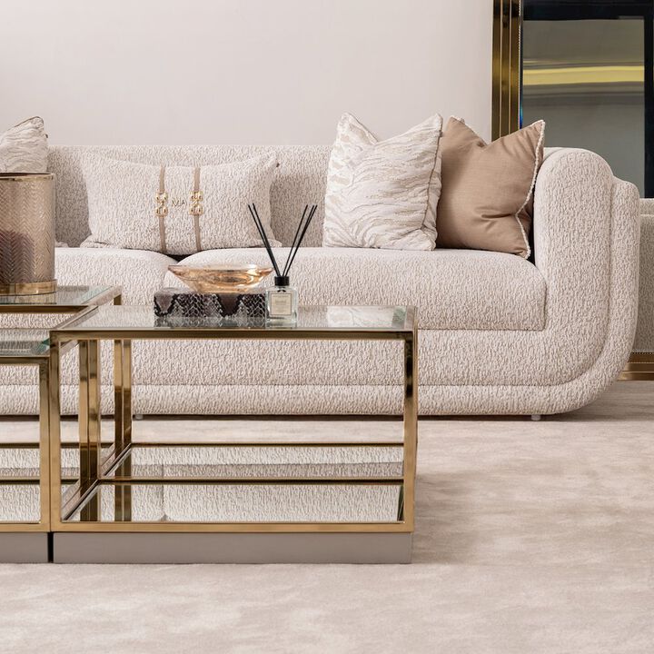 Michael Amini Savannah Breeze Tall Cocktail Table, Set of 2 - Bright Gold