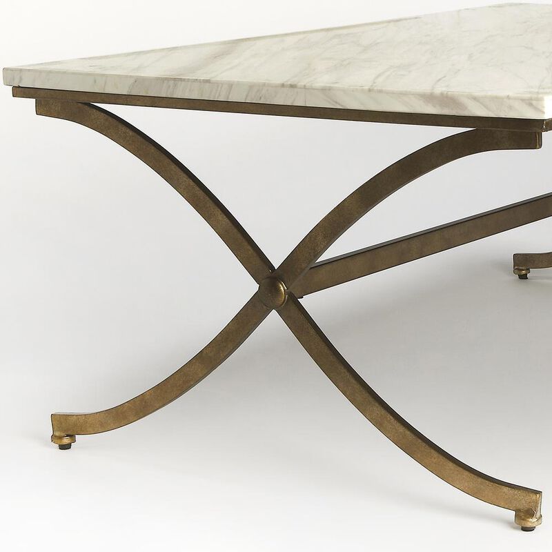 Butler Specialty Pamina Marble Coffee Table, Gold image number 3