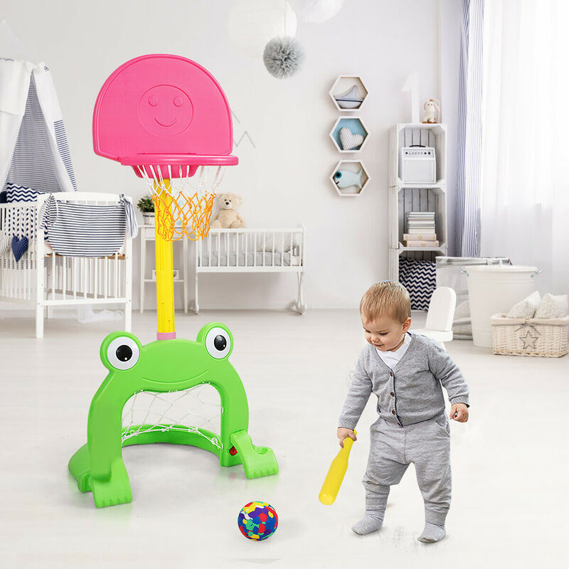 3-in-1 Kids Basketball Hoop Stand Set for Active Play