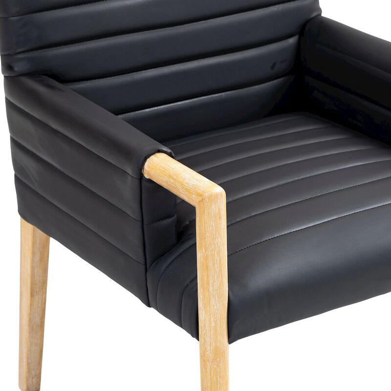 Meridian Furniture Aimee Black Vegan Leather Dining Arm Chair