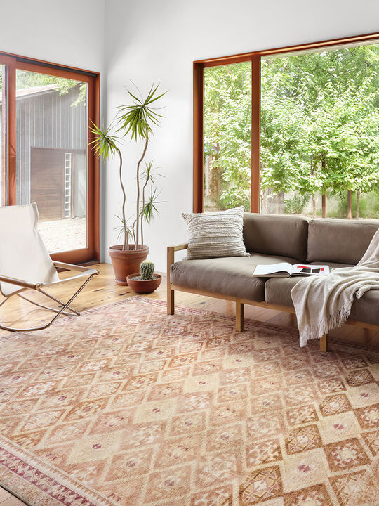 Layla LAY16 Natural/Spice 18" x 18" Sample Rug by Loloi II