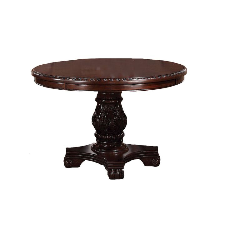 Simple Relax Rubberr Wooden Dining Table in Brown
