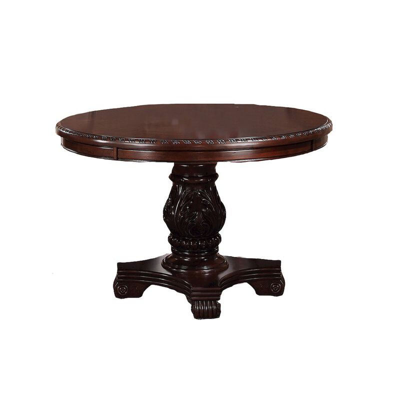 Simple Relax Rubberr Wooden Dining Table in Brown image number 0