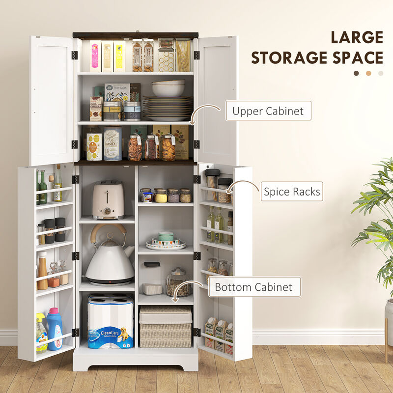 Hivvago Freestanding Kitchen Pantry Cabinet with Sensor LED image number 4